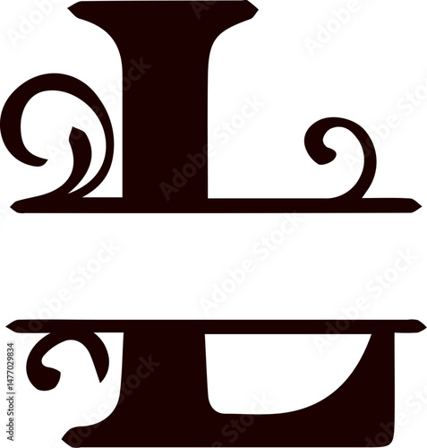Letter L split monogram svg