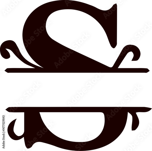 Letter s split monogram svg