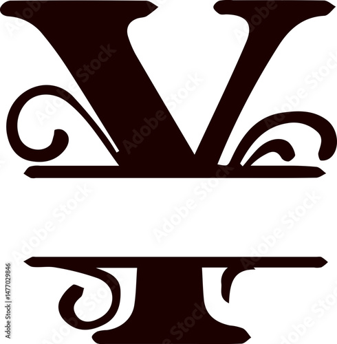 letter y split monogram svg