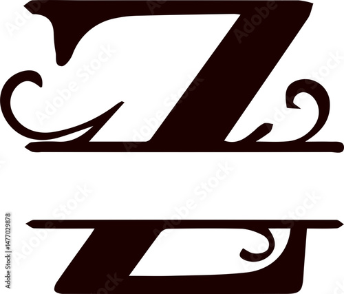 Letter z split monogram svg