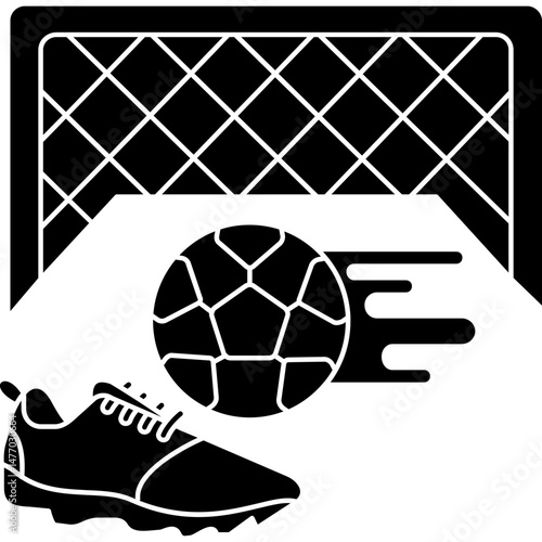 Football Goal Icon � Soccer Net, Sports Field, Ball