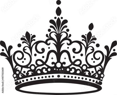 Princes tiara crown vector, Princess crown silhouette vector
