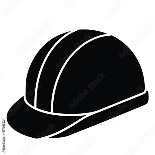 Construction worker element isolated hard hat with light on white background