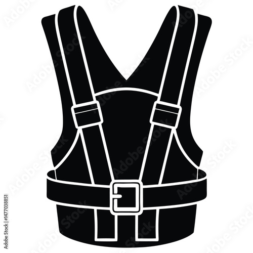 Construction worker element isolated heavy-duty harness on white background