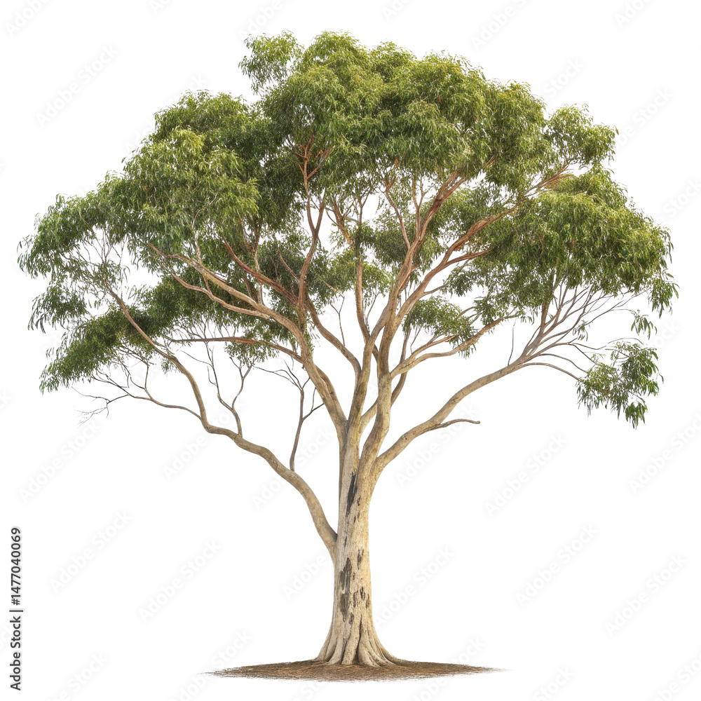 Fototapeta premium Realistic Eucalyptus Tree with Lush Green Foliage and Branches