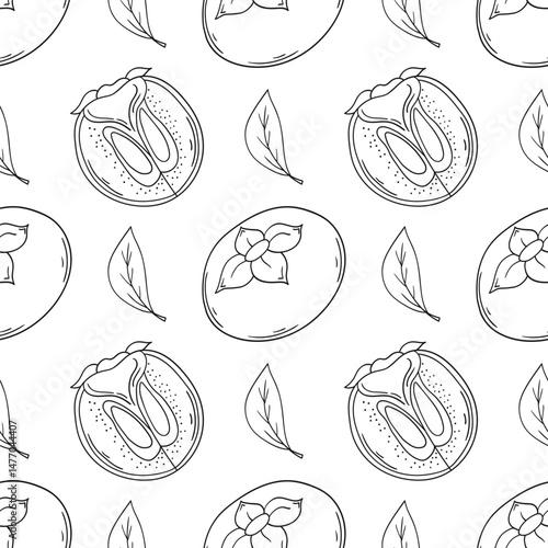 Pattern for textile or kitchen in hand draw style. Monochrome pattern