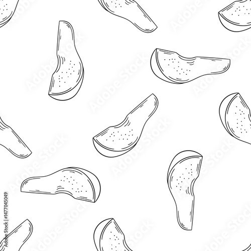 Pattern for textile or kitchen in hand draw style. Monochrome pattern