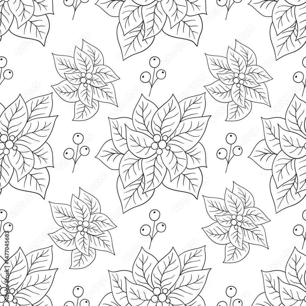 Obraz premium Pattern for textile or kitchen in hand draw style. Monochrome pattern