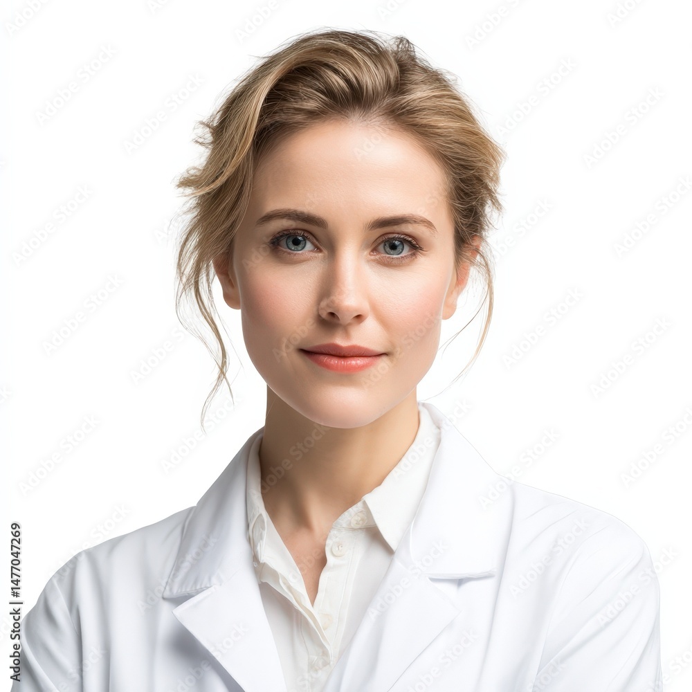 Portrait of a Confident Young Female Doctor in a White Coat Smiling and Looking Directly at the Camera Portrait of a Confident Young Female Doctor in a White Coat Smiling and Looking Directly at the Camera