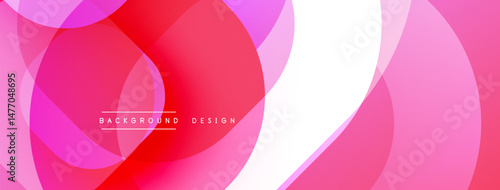 Abstract pink background. Overlapping circles create dynamic visual effect. Modern design elements present smooth gradients.