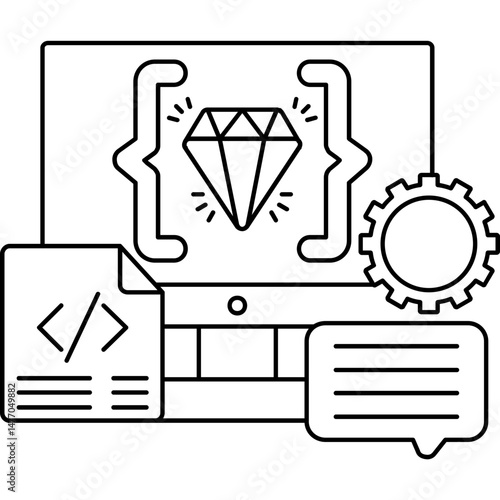 Premium Coding and Clean Code Quality � Outline Vector Art