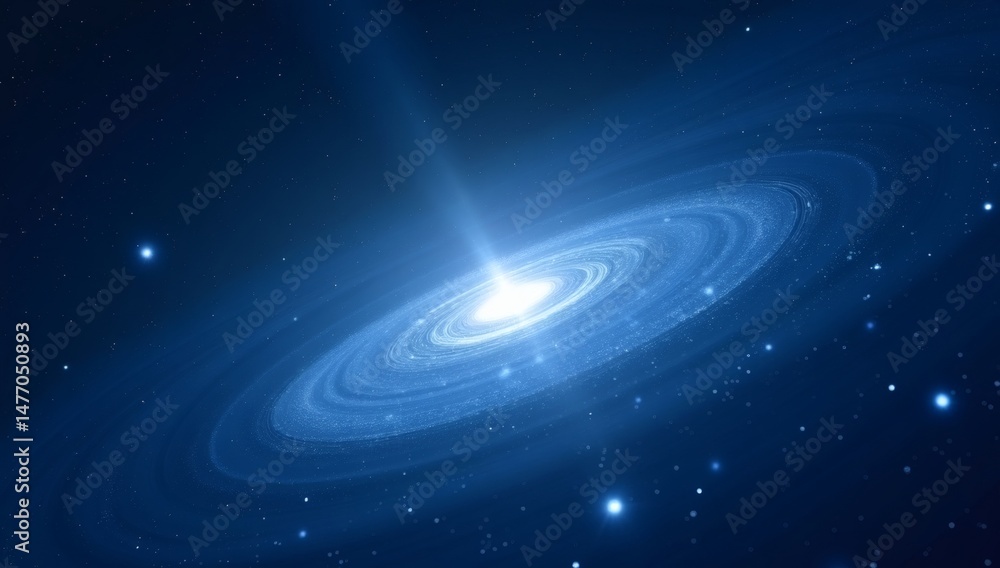 custom made wallpaper toronto digitalA stunning galaxy with a bright center and spiraling arms, emitting a powerful light beam. The cosmic beauty and starry backdrop evoke the wonder of the universe