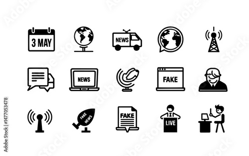 news icon, fake news icons