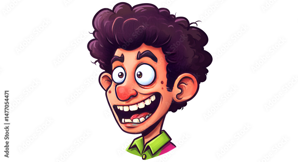 Fototapeta premium Cartoon Character Smiling Big Illustration