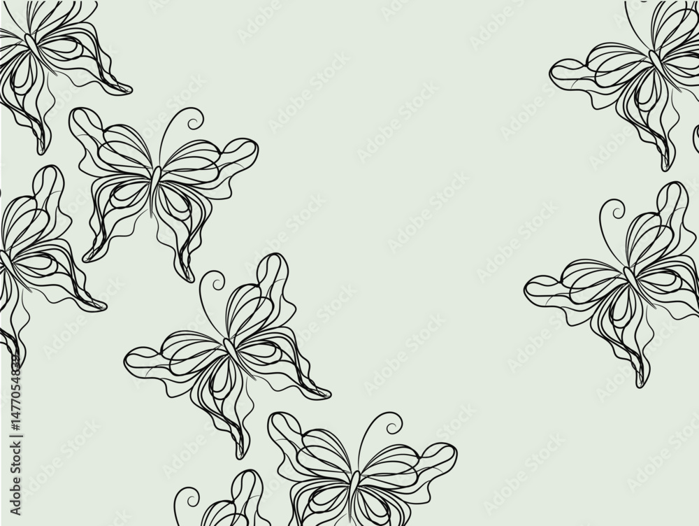 Abstract floral background with butterflies Abstract floral background with butterflies