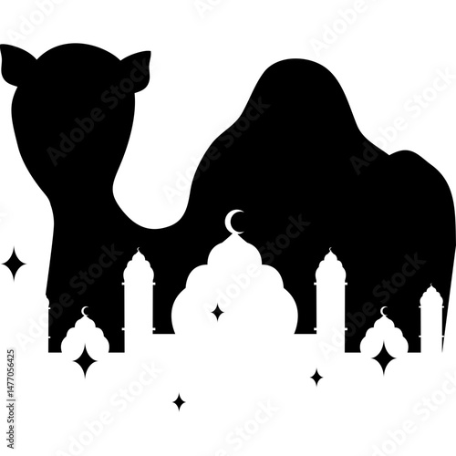 Eid Al-Adha Sacrificial Animals Silhouette
