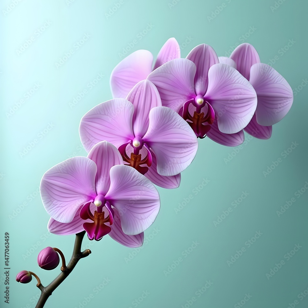 Obraz premium A Serene Harmony: Purple Orchids in Soft Suspension
