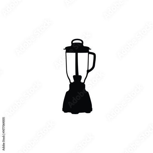 Electric blender silhouette on white background