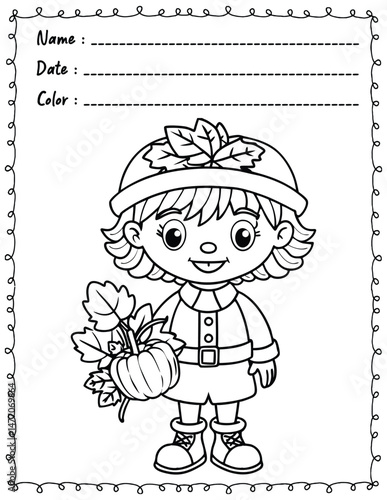 Cozy Autumn Coloring Pages For Kid and adult.  
High resolution (300 DPI), 
Ready to print on standard 8.5x11 inch paper With No Bleed, 
Black and White. 
Vector illustration AI, EPS, PNG, JPEG.