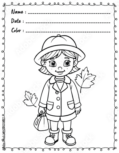 Cozy Autumn Coloring Pages For Kid and adult.  
High resolution (300 DPI), 
Ready to print on standard 8.5x11 inch paper With No Bleed, 
Black and White. 
Vector illustration AI, EPS, PNG, JPEG.