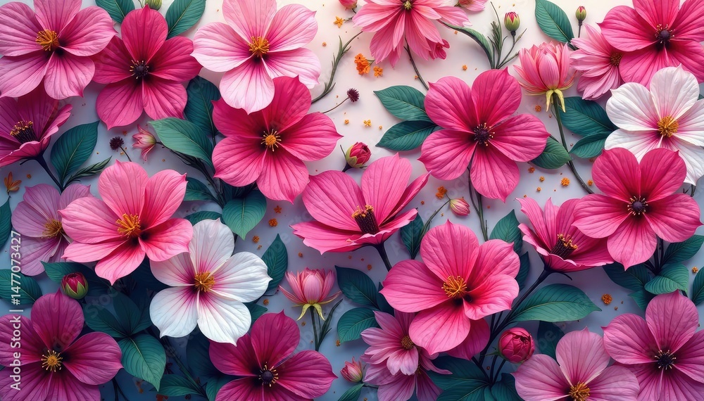 Vibrant fuchsia flowers in a lush floral pattern Perfect for textiles, wallpaper, and more , purple flowers, romantic Vibrant fuchsia flowers in a lush floral pattern Perfect for textiles, wallpaper, and more , purple flowers, romantic