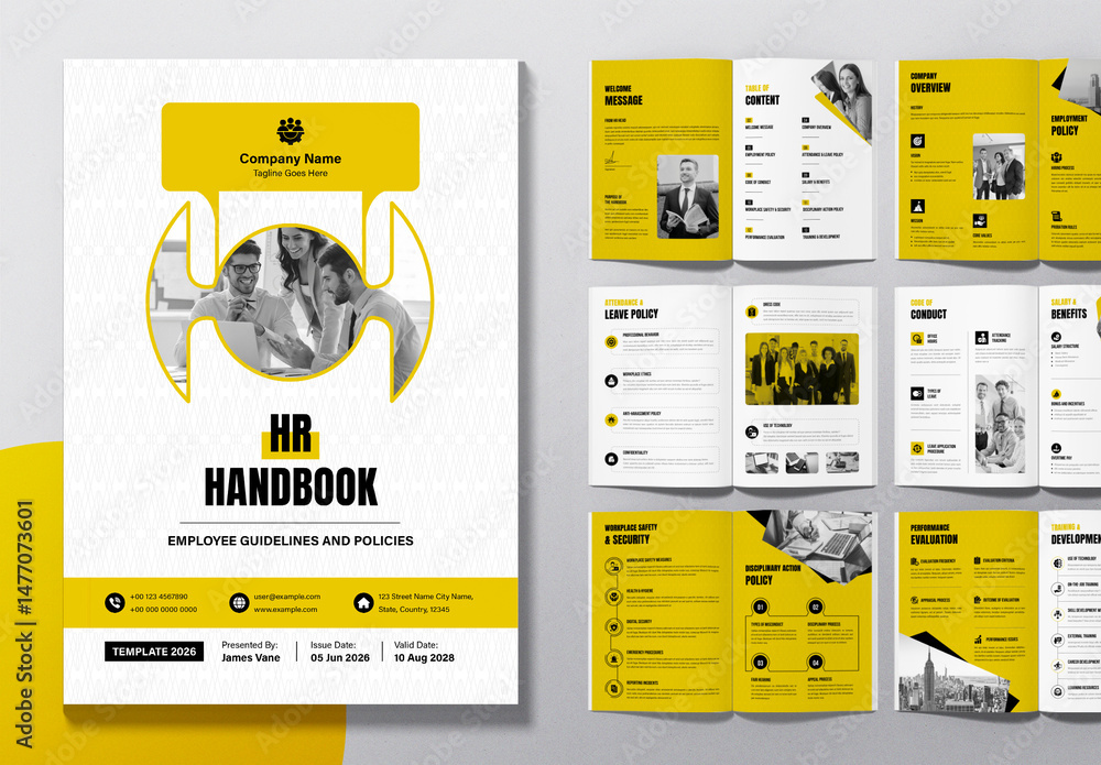 Work Handbook Layout Example Creative Employee Handbook Layout Stock Template | Adobe Stock
