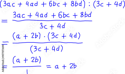 algebraic forms, Math problems. Algebra examples. Solving the division of algebraic forms