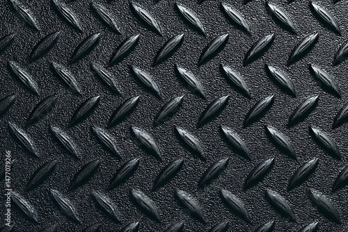 Diamond Plate Texture: A captivating close-up of a diamond plate, revealing its industrial texture with a play of light and shadow, suitable for backgrounds or design assets.