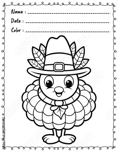 Thanksgiving Coloring Pages For Kid and adult.  
High resolution (300 DPI), 
Ready to print on standard 8.5x11 inch paper With No Bleed, 
Black and White. 
Vector illustration AI, EPS, PNG, JPEG.