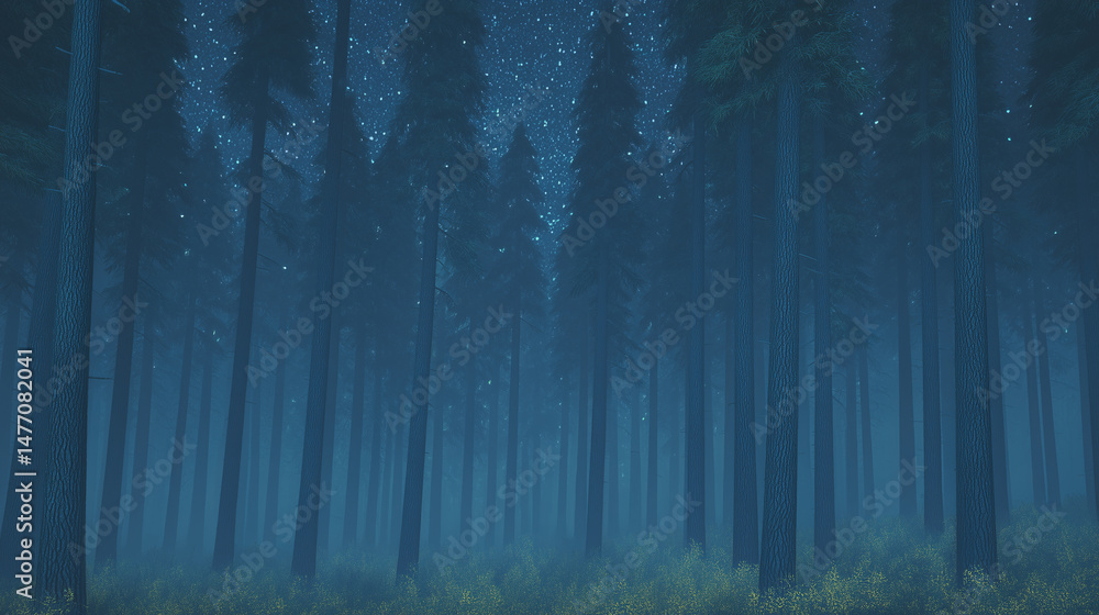 Obraz premium 深夜の森