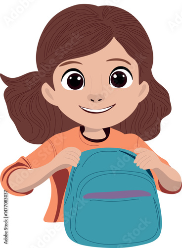 Girl packing their school bag