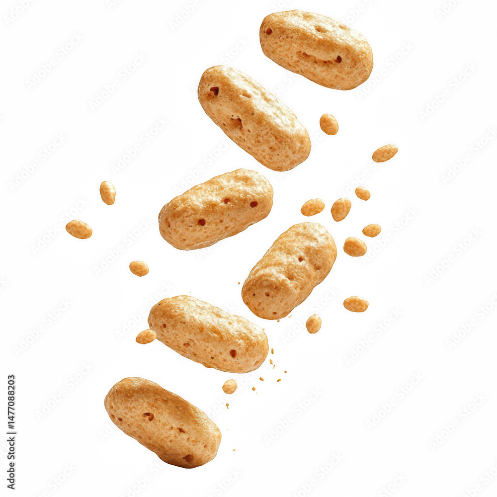 Obraz premium Potato chips falling isolated on transparent background cutout