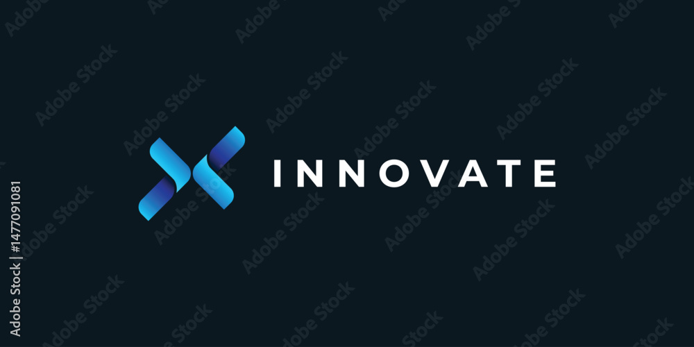 Obraz premium X Logo design, Innovate logo design, X Innovate logo design template