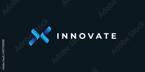 X Logo design, Innovate logo design, X Innovate logo design template