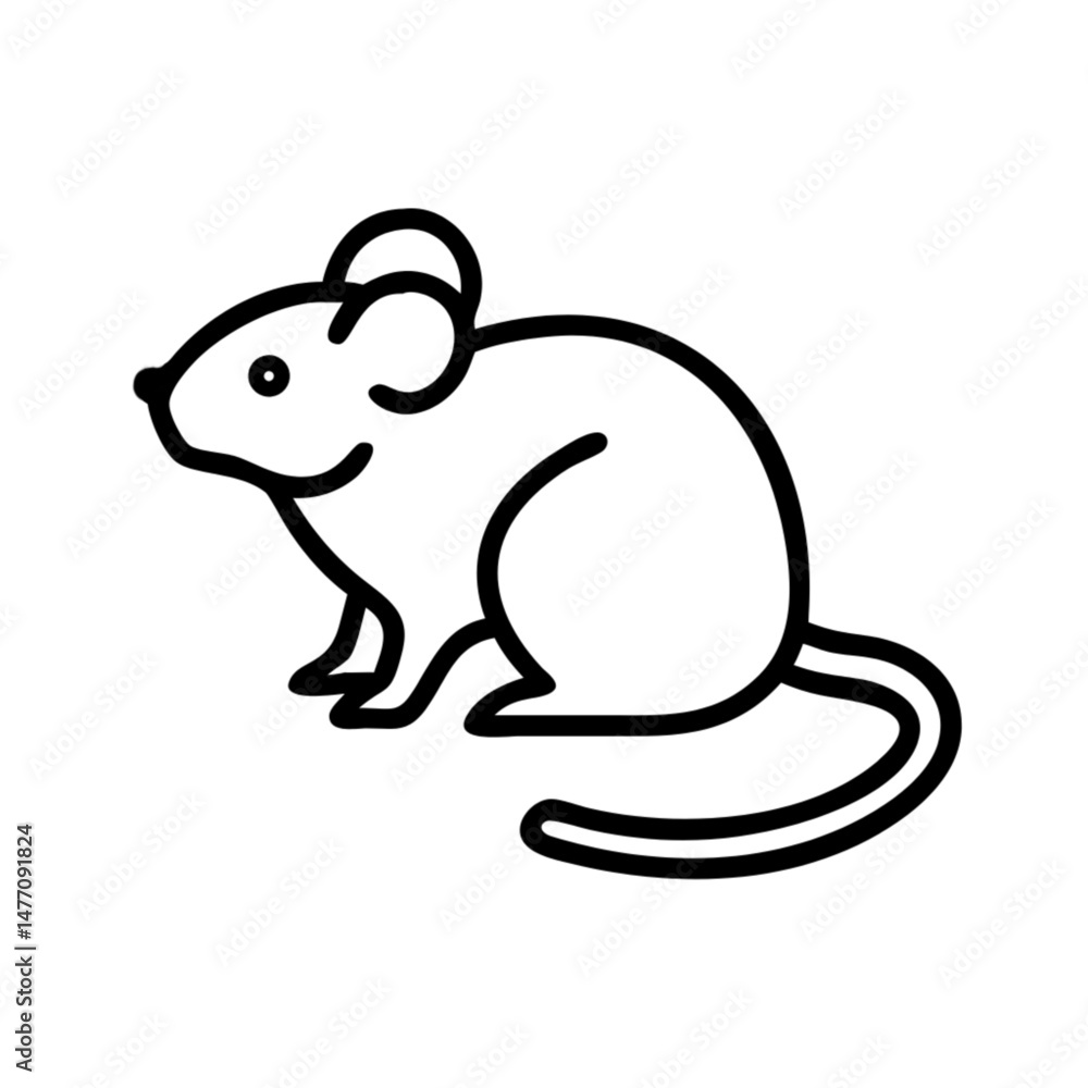 Cute cartoon mouse vector sitting , icon, vector Cute cartoon mouse vector sitting , icon, vector
