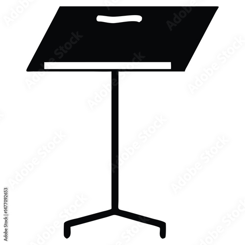 Music Stand Silhouette Vector Icon for Orchestra Performance