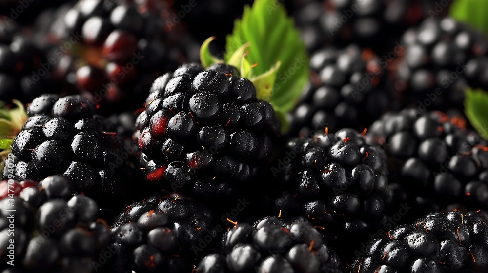 Fresh blackberries banner, blackberry background, close, up food photography Fresh blackberries banner, blackberry background, close, up food photography
