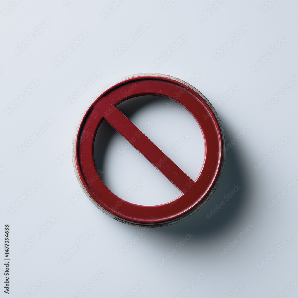 Forbidden Zone Symbol: A close-up of a vibrant red prohibition symbol, its message clear, conveying a sense of restriction and caution. Forbidden Zone Symbol: A close-up of a vibrant red prohibition symbol, its message clear, conveying a sense of restriction and caution.