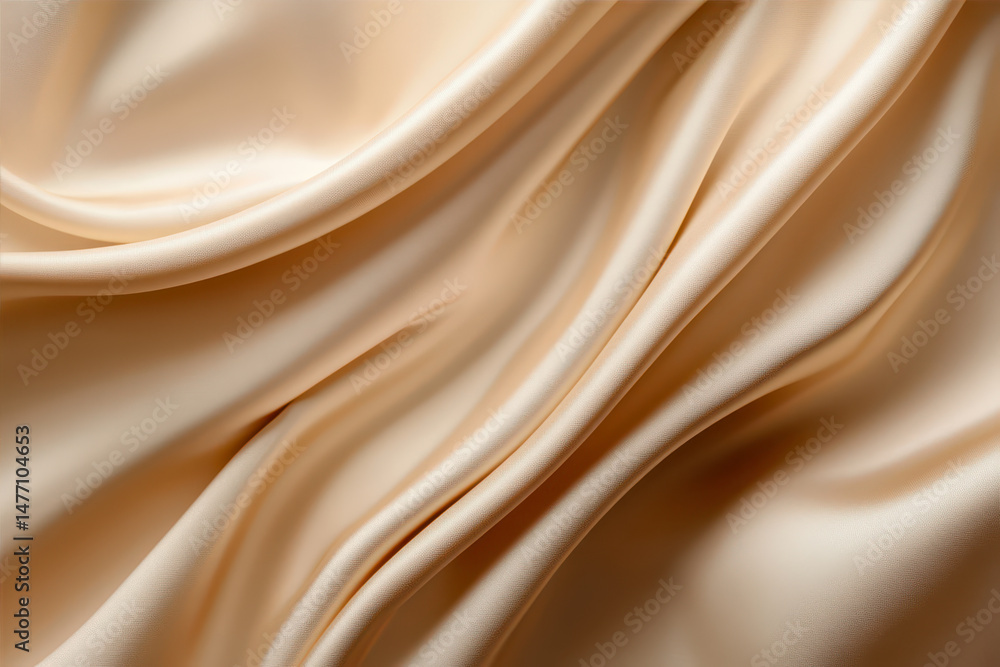 Fototapeta premium Soft curves of light dance across fine fabric in a serene, elegant setting