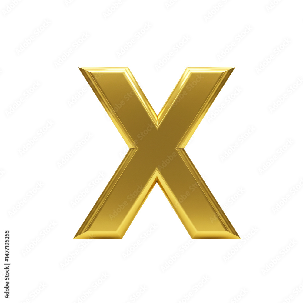 Elegant Golden Letter X Isolated on White Background, Luxurious Design Elegant Golden Letter X Isolated on White Background, Luxurious Design