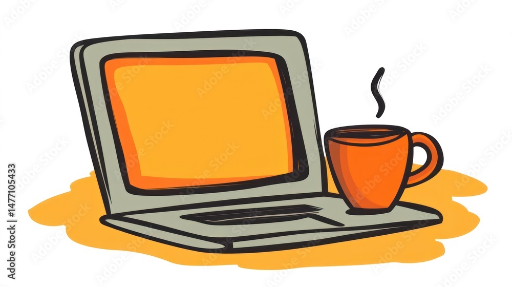 Laptop and Coffee Break: A Cozy Digital Workspace Laptop and Coffee Break: A Cozy Digital Workspace