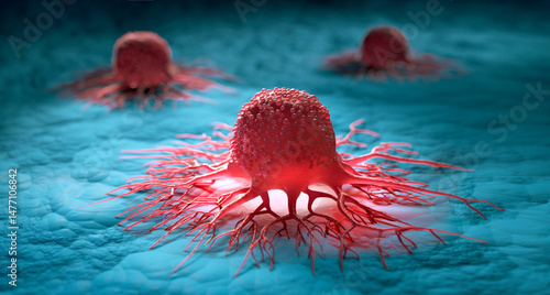 Φωτογραφία Medical 3D illustration of a group of isolated cancer cells - 3d illustration
