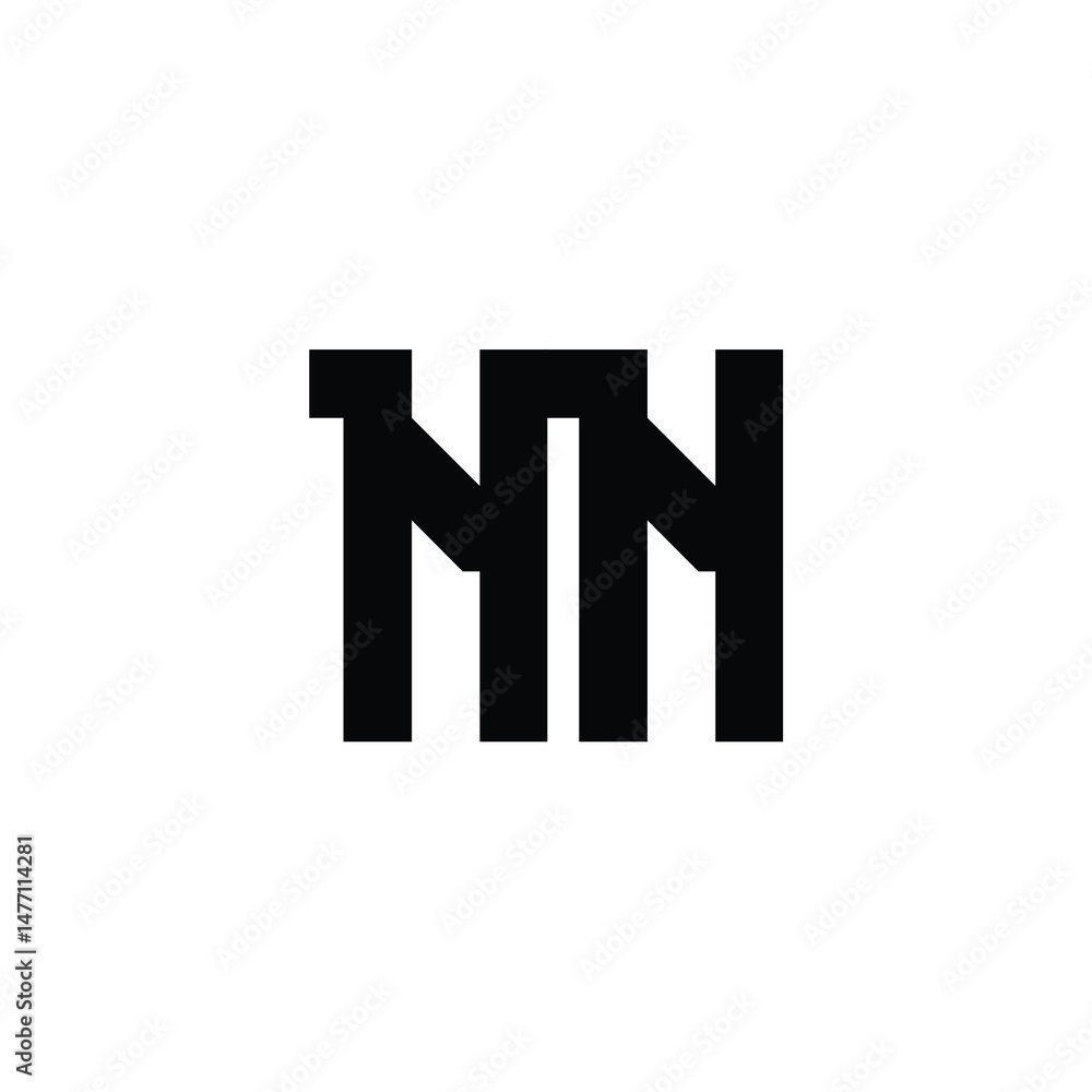 Obraz premium NN monogram logo design letter text name symbol monochrome logotype alphabet character simple logo