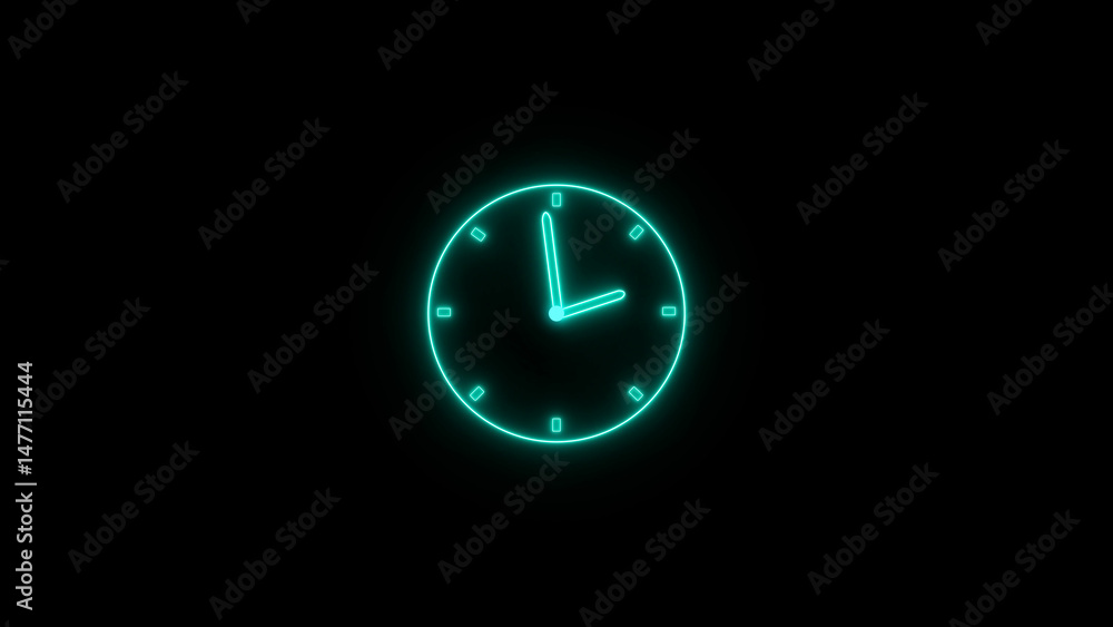 Abstract neon clock icon illustration. Digital and analog clock 24 hours isolated on black background 4k illustration.
Abstract neon clock icon illustration. Digital and analog clock 24 hours isolated on black background 4k illustration.