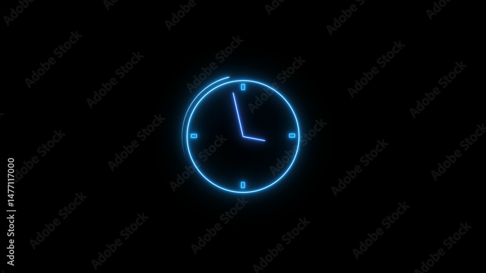 Abstract neon clock icon illustration. Digital and analog clock 24 hours isolated on black background 4k illustration.
Abstract neon clock icon illustration. Digital and analog clock 24 hours isolated on black background 4k illustration.