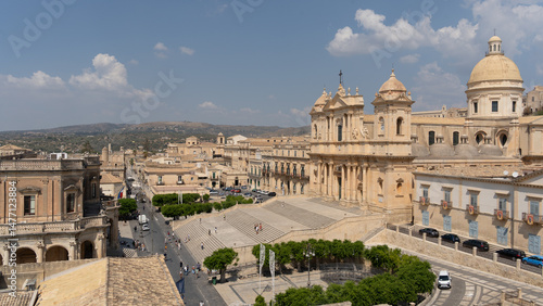 View of Noto’s Baroque Cathedral and City Streets