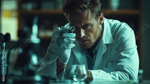 Scientist Microscope Research Lab