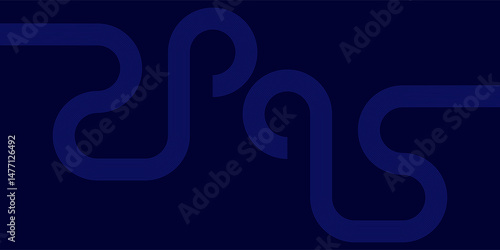 Abstract glowing circle lines on dark blue background. Geometric strip line art design. Modern shiny blue lines.