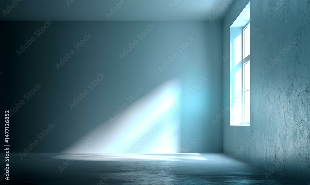 Empty room with sunlight streaming through a window Empty room with sunlight streaming through a window