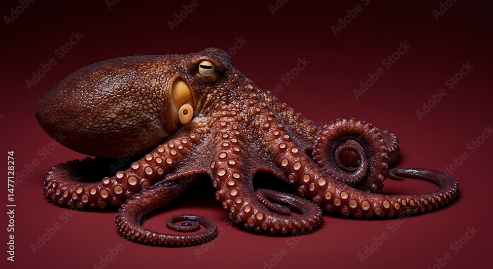 Fototapeta premium Octopus animal on a solid background